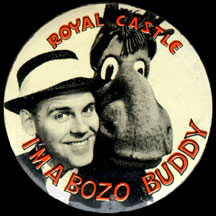 Charlie Baxter and Willie the Moose "Bozo Buddy" button
