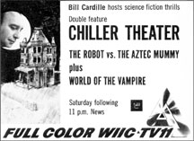 TV Guide ad for 1966 Chiller Theater double feature