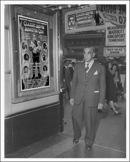 Retouched Boris Karloff PR photo for 2008 Classic Movie Monster Con