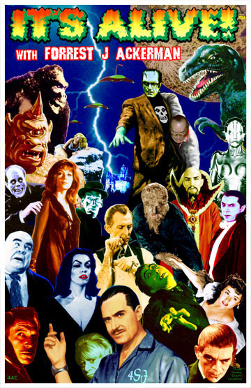 Color promo poster for It's Alive! with Forrest J Ackerman