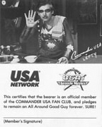Commander USA Fan Club card